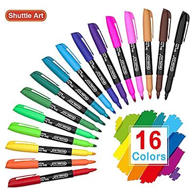 ARTEZA Kids Washable Markers, Bright Colors, 16 Brush Tip Erasable