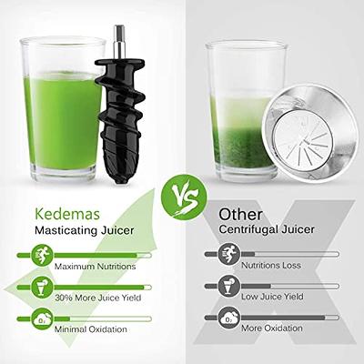  Kedemas Cold Press Juicer Machine Easy to Clean - Slow  Masticating Juicers with Reverse Function - Orange Juicer with Cleaning  Brush and 2 Cups - Quiet Freshly Squeezed - Silver: Home & Kitchen