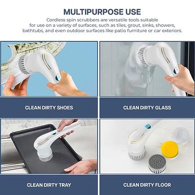 Household electric cleaning brush hand-held rotary scrubber multi-function  kitchen dishwashing hand basin ceramic tile cleaning