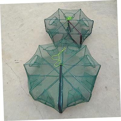 CLISPEED Folding Fish Net Foldable Net Fish Minnow Crayfish Net Fish Cast  Dip Cage Fish Casting Cage Crab Cast Throwing Fish Net Fish Catching Crab  Catcher Crawfish Fishing Net Mesh Bait 