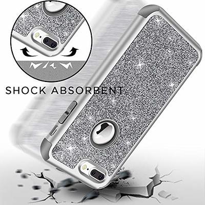 Hython iPhone 8 Plus Case, iPhone 7 Plus Case, Heavy Duty Defender  Protective Case Bling Glitter Sparkle Hard Shell Armor Hybrid Shockproof  Rubber