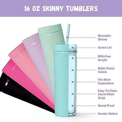 Clear Acrylic SKINNY TUMBLERS 12 Pack 16oz Bulk Tumbler Blanks DIY