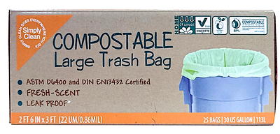 AYOTEE 2 Gallon Biodegradable Trash Bags, 125 Count, Compostable,  Drawstring, 2.6 Gallon Capacity, 15.7 in x 17.7 in