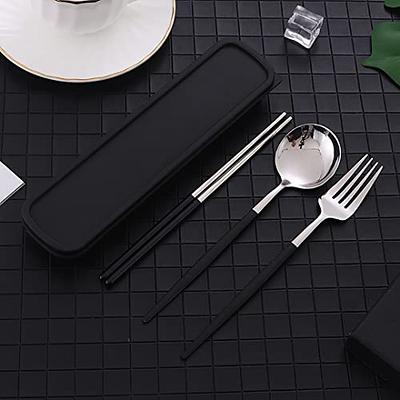 Portable Cutlery Set 4pcs Stainless Steel Silverware Set with Case