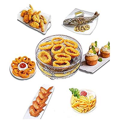 3 Pack Stackable Air Fryer Racks Rectangle Air Fryer Mesh Tray Multi-Layer Toast Racks Stainless Steel Dehydration Rack Compatible with Dual Air Fryer