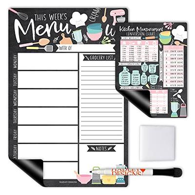 Magnetic Menu Board For Kitchen Refrigerator - Dry Erase Planner