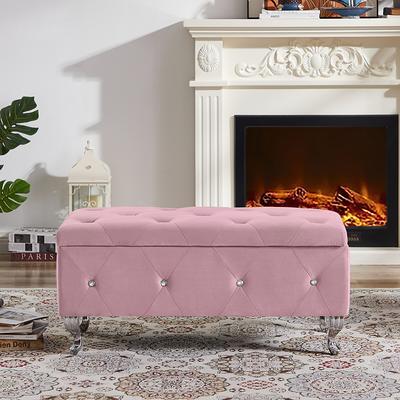 Costway Pink Kids Toy Box Wooden Flip-top Storage Chest Bench with Cushion  Safety Hinge HW66699PI - The Home Depot