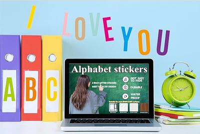 ZBOYZ 24 Sheets Large Letter Stickers,1200PCS Self Adhesive Letters Stick on Vinyl Letters Capital Waterproof Alphabet Stickers,2 inch ABC and Number