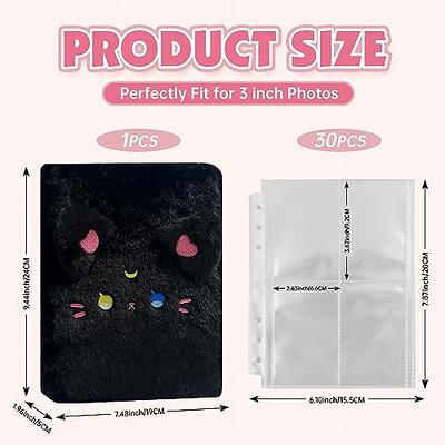 Kpop Photocard Binder with 30Pcs Inner Pages 3 Inch Photocard Holder Book  Sleeves A5 Idol Card DIY Collector 2×3 Polaroid Photo Album, Black