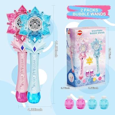  Bubble Solution & Wand:2 Pack Non Toxic Mix & Wands - Makes  Long Lasting Bubbles for Kids! Bubble Refill Solution Winter Toys & Frozen  Bubbles Snow Toys for Kids - Outside
