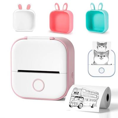  Mini Printer Sticker Maker - T02 Thermal Printer, Bluetooth  Wireless Portable Phone Printer, Small Instant Pocket Printer, for Anatomy  Picture, Children DIY, Pink : Office Products