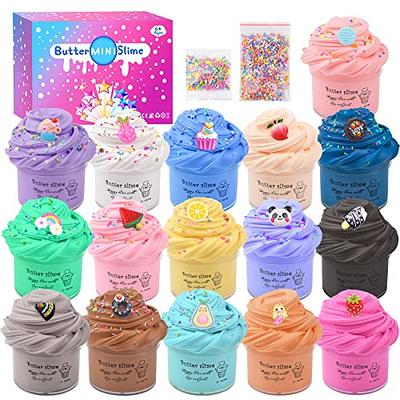 12 Pack Butter Slime Kit, with Unicorn, Fruit, Ice Cream Mini Scented Slime  Charms Suppulies, Party Favors Stress Relief Toy for Girls Boys