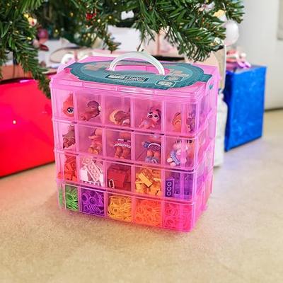 Clear 4-Tier Stackable Storage Containers with lids - 40 Adjustable  Compartments for Craft Organizers - Storage box for Jewelry, beads, kids  toys, makeup box and sewing supplies