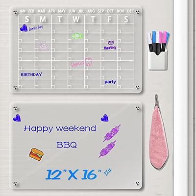 Acrylic Magnetic Calendar for Fridge, Weekly Planner Memo White Board Dry  Erase Grocery List Includes 4 Dry Erase Markers and Eraser Apartment Decor  Must Haves Notepads Menu Board for Kitchen（12X8） - Yahoo