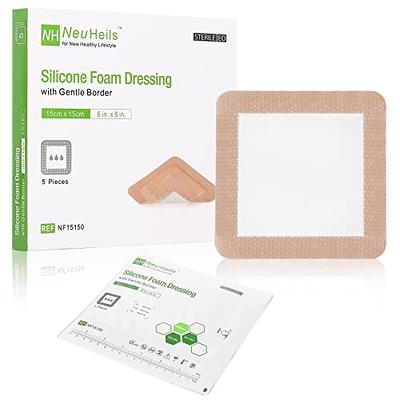 Silicone Foam Dressing Adhesive Border 6″ X 6″