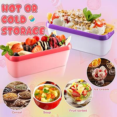 Tamnjvrr 1.5 Quart Reusable Ice Cream Tub, Ice Cream Containers for  Homemade Ice Cream with Non-Slip Silicone Lids Stackable Storage Containers  for