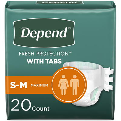 Depend Fresh Protection Adult Incontinence Underwear for Men, Maximum, S/M,  Grey, 44Ct