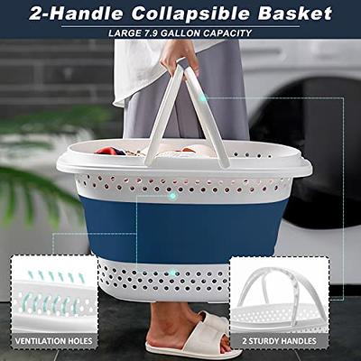 HLWDFLZ 2 Pack Small Collapsible Laundry Hamper - 30L (7.9 Gallon