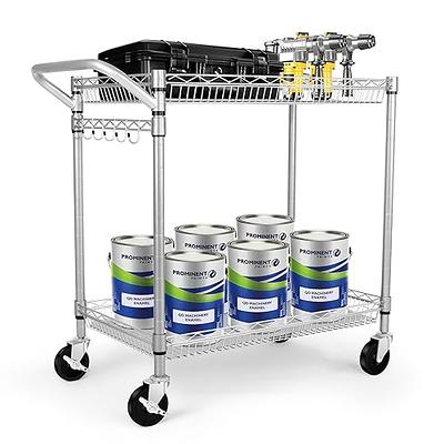WDT 2 Tier Heavy Duty Utility Cart,NSF Rolling Carts with Wheels