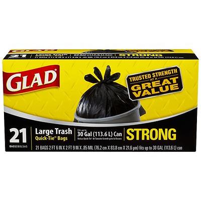 Glad 30 Gallon Large Quick-Tie Trash Bags 40 ea, Trash Bags