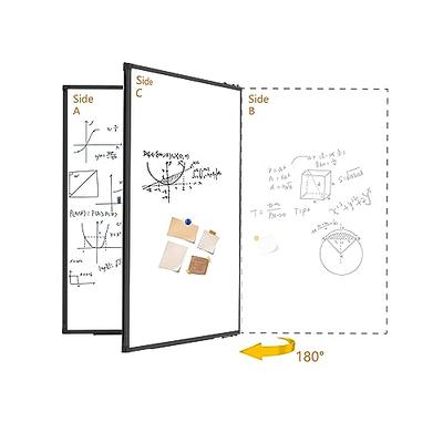  HIKINGO Large White Board for Wall, 60 x 36 inch Foldable  Whiteboard, Magnetic Dry Erase Board Wall Mounted Silver Aluminum Frame  with 2 Marker Trays for Office School & Home : Office Products