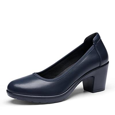 Women Mary Jane Shoes Low Chunky Block Heels Round Toe Office Work Pumps  Shoes