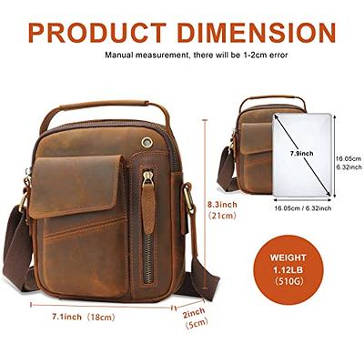 Lemuvlt Small Crossbody Bag for Men Shoulder Bag Mens Purse Satchel Leather Messenger Bag Gift Man