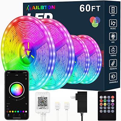 AILBTON Led Neon Rope Lights 32.8Ft,Control with App/Remote,Flexible Led  Rope Lights,Multiple Modes,IP65 Outdoor RGB Neon Lights Waterproof,Music  Sync