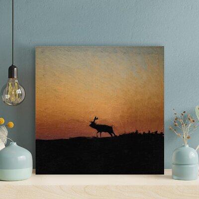 Deer Sunset Silhouette Wall Art