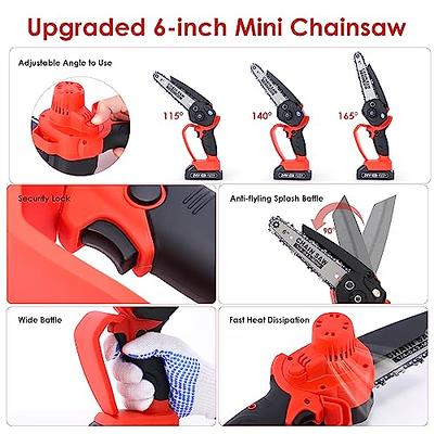  Mini Chainsaw,Portable Electric Pink Mini Chainsaw  Cordless,Handheld Chainsaw For Tree Branches,Courtyard, Household And  Garden,By 2PCS 20V 1500mAh Batteries And 3 PCS Chains