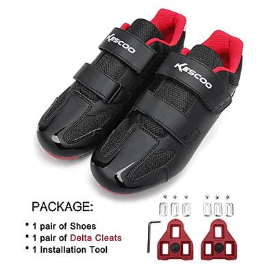  Unisex Cycling Shoes Compatible with Peloton Shimano SPD &  Look ARC Delta, Road Cycling Indoor Riding Shoes, Outdoor Road Bike Shoes  for Men and Women, 41