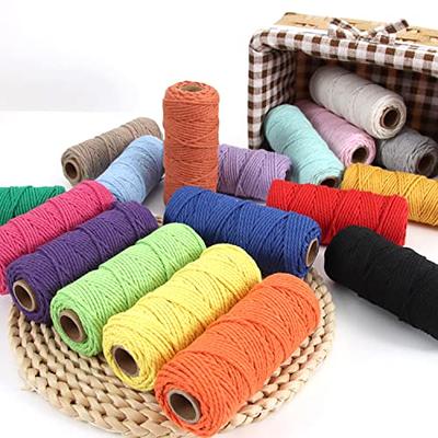 3 Strands 2mm/3mm Macrame Cord Cotton Twisted Rope String for DIY Crafts