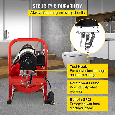 BENTISM Drain Cleaner Machine 100ft x 3/4 in, Electric Drain Auger 1800 RPM  Auto Feed Drain Cleaner Machine Commercial Sewer Snake Drill - Yahoo  Shopping