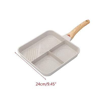 Sectional SkilletDivided Breakfast Pans Grill Pans for Stove Tops Nonstick  3 Se