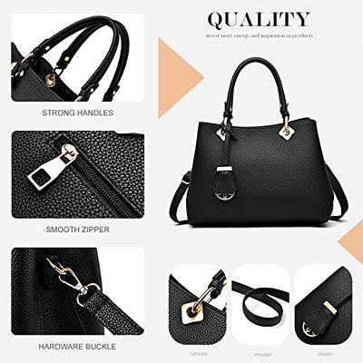  HESHE Shoulder Bags Leather Purses for Women Tote Top Handle  Bags Designer Ladies Handbags Satchel Purse Crossbody Bag(Black) :  Clothing, Shoes & Jewelry