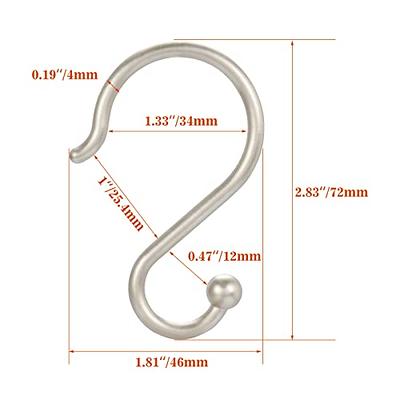 Brass Shower Curtain Hooks, Set Of 12 Metal Shower Rings Gold Decorative,  Premium Rust Resistant S Shaped ?hooks Hangers For Bathroom Curtains,clothin