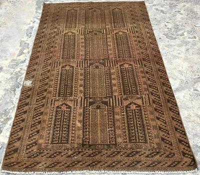 Hand Knotted Afghan Rug 2.5x4.5 Ft Auction