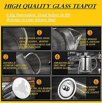 Beautiful Stove top Safe Tea kettle with loose leaf Tea Infuser