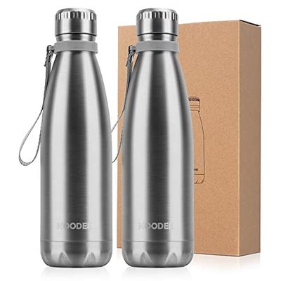 koodee Small Water Bottle 9 oz Stainless Steel Double Wall Vacuum Insulated Water  Bottle Leak Proof for Kids (Black) 9 oz Matte Black