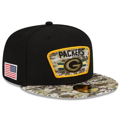 New Era Men's New Era Black/Green Green Bay Packers 2022 Salute To Service  9FIFTY Snapback Hat