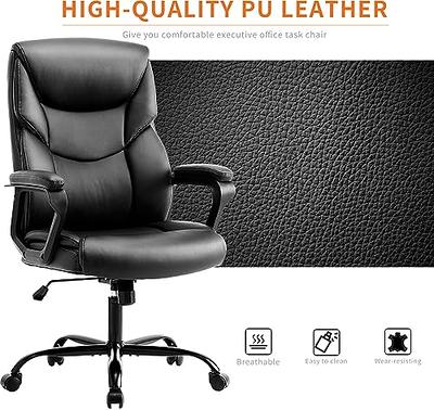 DEVAISE Computer Office Chair, High Back Ergonomic Desk Chair with  Adjustable Flip-up Armrests, Lumbar Support and Thick Headrest, Executive  Suede