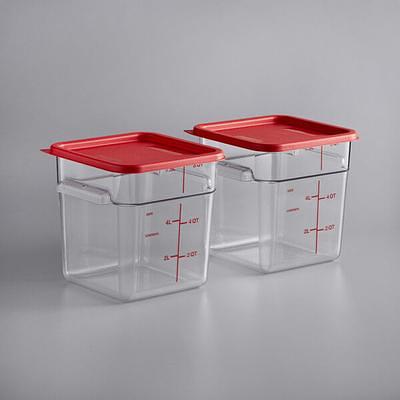 Vigor 18 x 12 x 6 Clear Polycarbonate Food Storage Box with Lid - 6/Pack