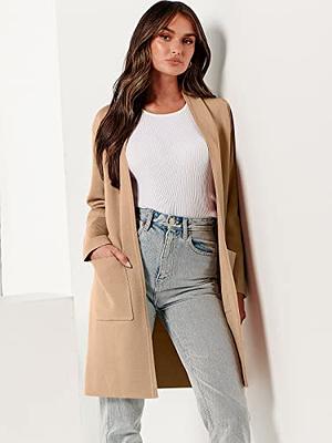 ANRABESS Coats for Women 2023 Fashion Cardigan Long Sleeve Open Front Lapel  Casual Classy Knit Sweater Blazer Jacket Coatigan Fall Winter Trendy  Clothes for Office 593fenlan-S at  Women's Clothing store