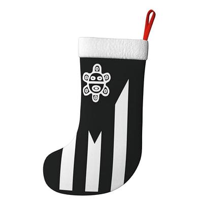 Initial Embroidered Christmas Stocking Red Velvet With White Super