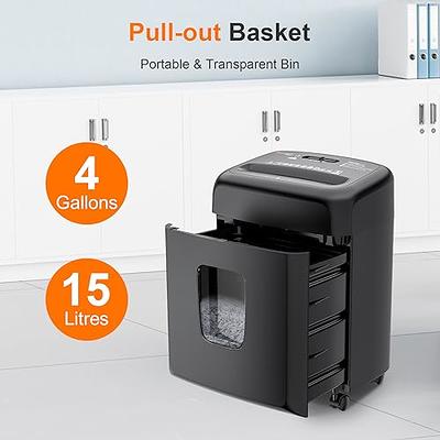   Basics 8 Sheet High Security Micro Cut Shredder with  Pullout Basket, Black : Office Products