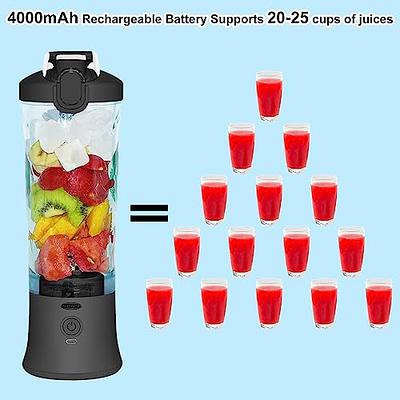 Portable Blender for Shakes and Smoothies 20 Oz, Waterproof Personal Blender  USB Rechargeable with 6 Blades and Travel Lid for Kitchen, Office, Gym &  Travel (Carbon Black) - Yahoo Shopping