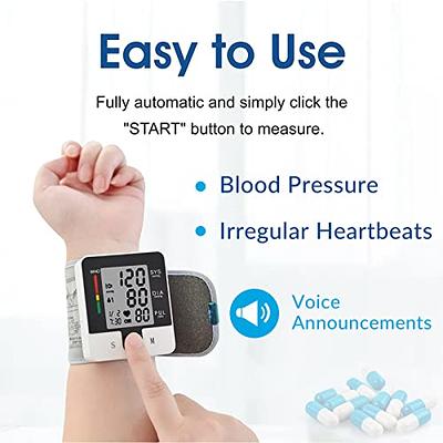 Wrist Blood Pressure Monitor Digital BP Cuff Machine for Home Use- with  Talking Function