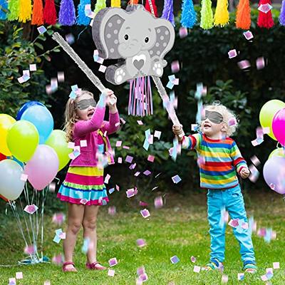 Pull String Elephant Pinata for Birthday Party Supplies, Gender Reveal  Decorations (Small, 17 x 12 x 3 In)