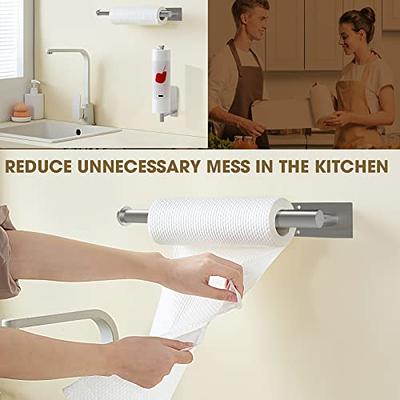 Stainless Steel Paper Towel Holder Heavy Duty Wall Mounted Self-Adhesive or  Drilling Hand Towel Holder for Kitchen, Pantry, Sink, Bathroom (Silver) -  Yahoo Shopping