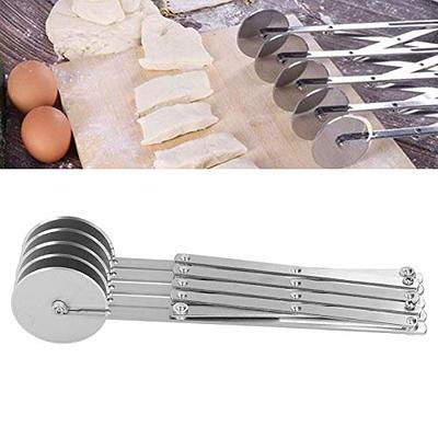 5 Wheel Pastry Cutter Stainless Pizza Slicer Multi-Round Dough